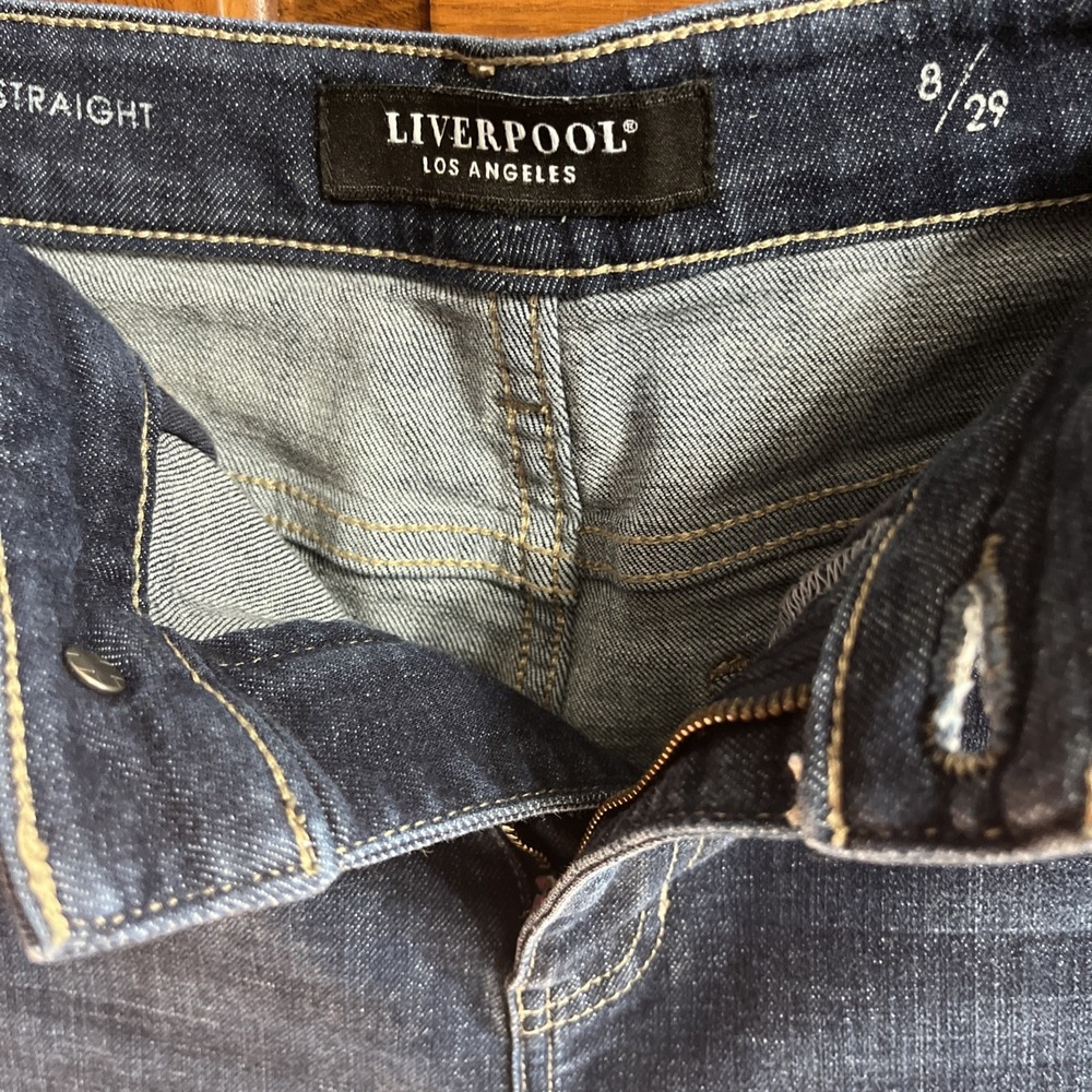 Liverpool‎ Women's High Rise Straight Leg Jeans Size 8 / 29 Dark Wash Stretch - Picture 5 of 11